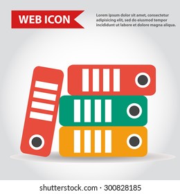 Illustration of folder, document web icons, vector.