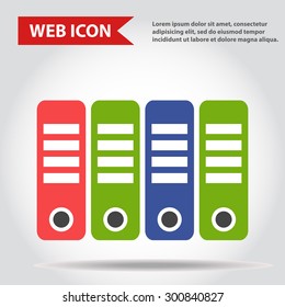 Illustration of folder, document web icons, vector.