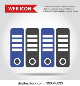 Illustration of folder, document web icons, vector.