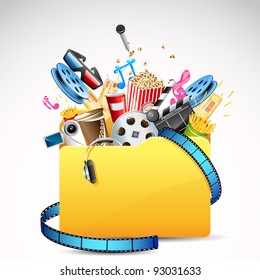 illustration folder full entertainment   cinema object