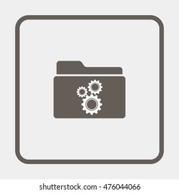 Illustration folder with gears.