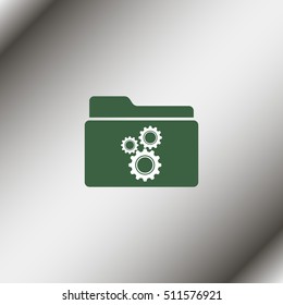 Illustration folder with gears.