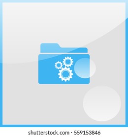Illustration folder with gears.