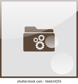 Illustration folder with gears.