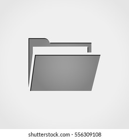 Illustration of folder grey icon