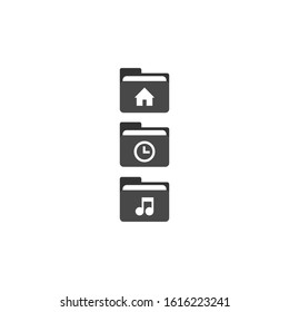 Illustration of Folder Icon Black and White Vector