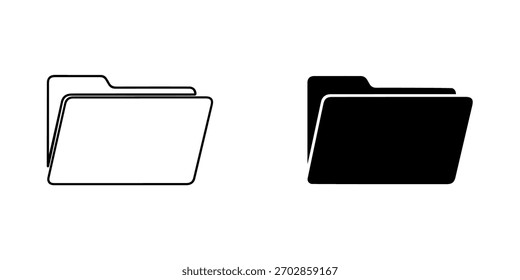 Illustration of a folder icon in black and white isolated on for graphic design