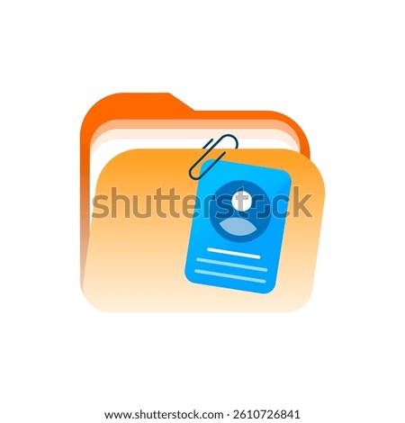 illustration of folder with a user account icon, representing login or sign in action to save data and achievements. for UI related to personal storage, user access, cloud, or progress tracking
