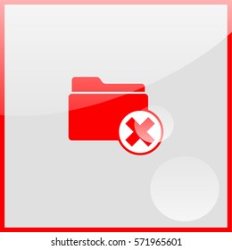 Illustration folder with an x sign.