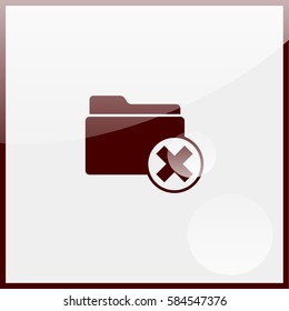 Illustration folder with an x sign.