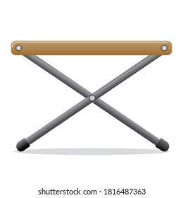 illustration of the folding table on the white background