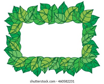 Illustration with foliage. Template banner or postcard