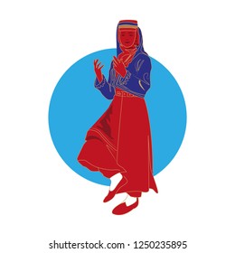 Illustration of Folk Dance of the Black Sea in Turkey