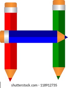 illustration of font type created by pencil shape