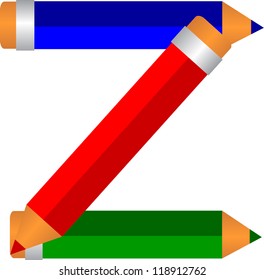 illustration of font type created by pencil shape