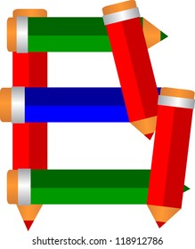 illustration of font type created by pencil shape