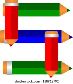 illustration of font type created by pencil shape