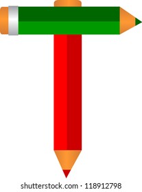 illustration of font type created by pencil shape
