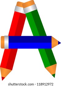 illustration of font type created by pencil shape