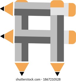 illustration of font type created by pencil shape