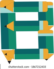 illustration of font type created by pencil shape

