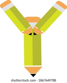 illustration of font type created by pencil shape
