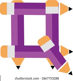 illustration of font type created by pencil shape
