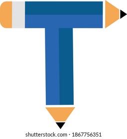 illustration of font type created by pencil shape
