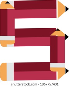 illustration of font type created by pencil shape
