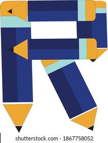 ilustración del tipo de letra creado por forma de lápiz
