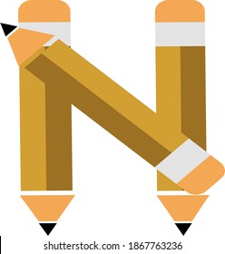 illustration of font type created by pencil shape
