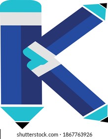 illustration of font type created by pencil shape

