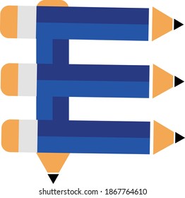 illustration of font type created by pencil shape
