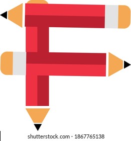 illustration of font type created by pencil shape
