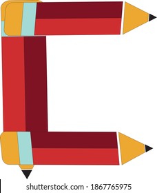 illustration of font type created by pencil shape
