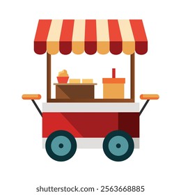 Illustration of food cart isolated on white