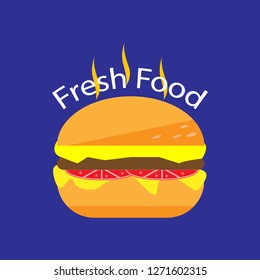illustration food design vector logo hamburger