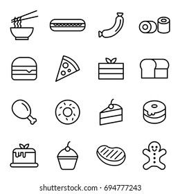 Illustration Of Food And Dessert Icon On White Background