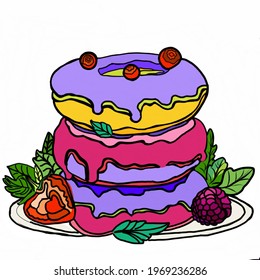 illustration of food donut vector image