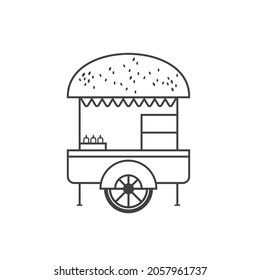 illustration of food and drink cart, vector art.