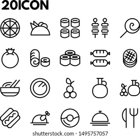 illustration of food icon set, vector