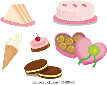 illustration of food items on a white background