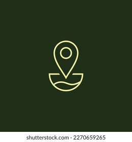 illustration food and maps combination logo for branding, business food, reustaurant etc