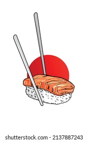 illustration food product sushi rolls oriental cuisine