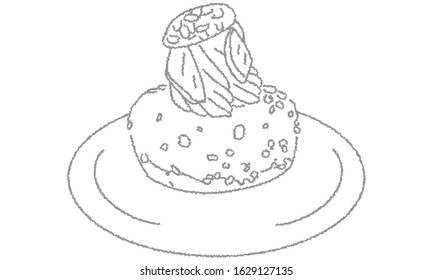 Illustration of food sweets cream puff
