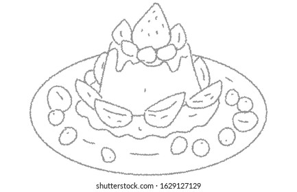 Illustration of food sweets pudding a la mode