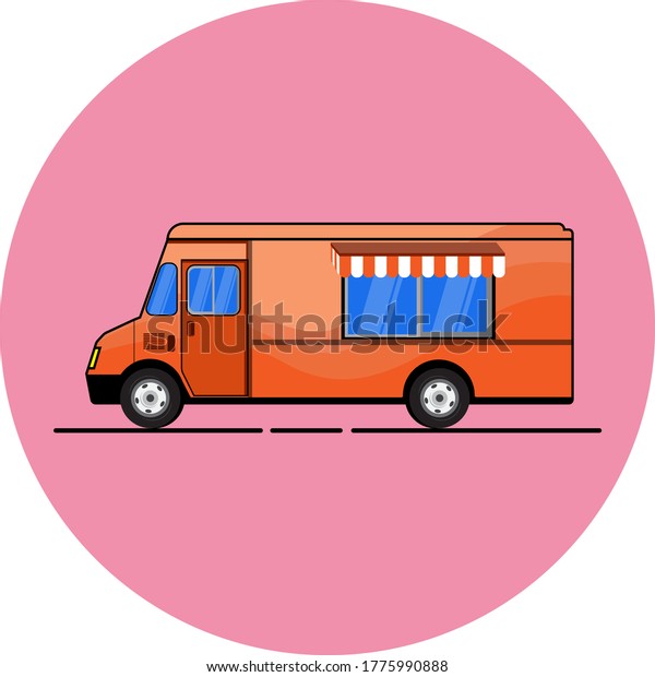 Illustration Food truck cartoon vector design,
street fast food
truck	