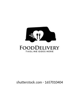 Illustration of food truck logo vector sign. with a food hood over there