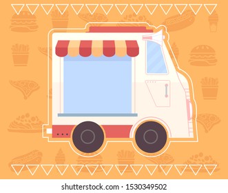 Illustration of a Food Truck Poster Design with Fast Food and Bunting