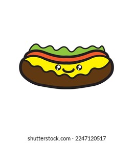 illustration food vector graphic of hotdog doodle good for icon food children.